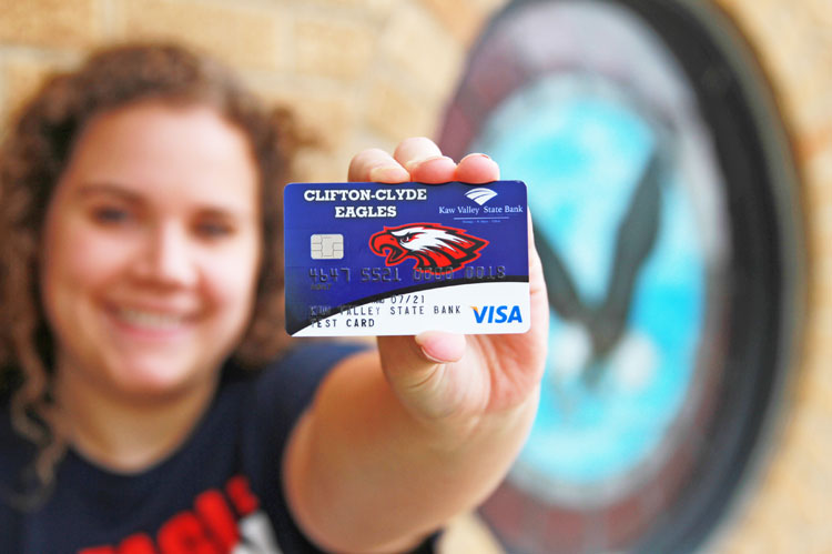 Show your school spirit today with the KVSB school spirit debit cards!